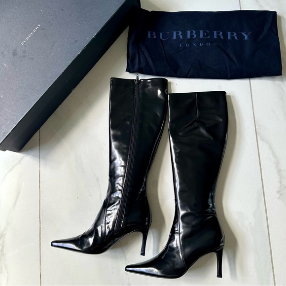 Burberry Knee High Heeled Boots with Original Box & Dust bag - Picture 2 of 14